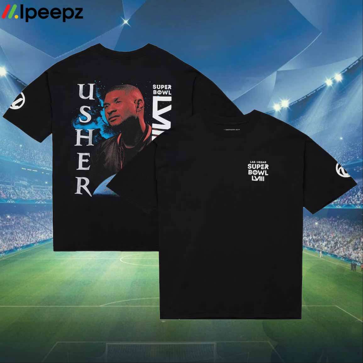 Usher Super Bowl Lviii Collection Mitchell Ness Worldwide Shirt