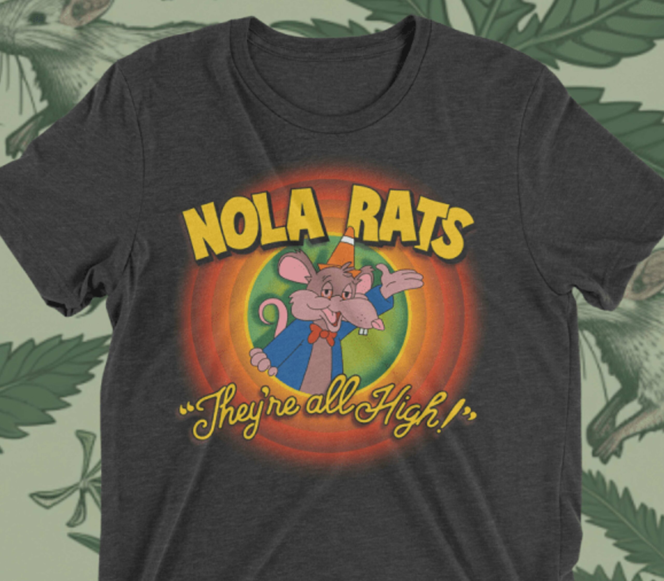 Fresh Dirty Coast tee playfully nods to cannabis loving rodents at NOPD headquarters1