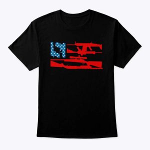 Guns and 69 AMERICA flag shirt