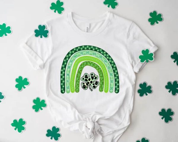 Shamrock Leopard Rainbow St Patrick’s Day T-Shirt