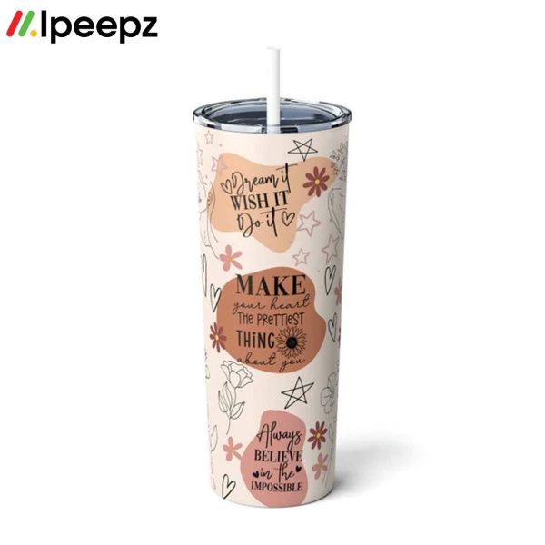 Daily Reminders Positive Affirmations Skinny Steel Tumbler