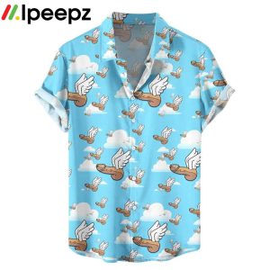 Flying Clouds Print Aloha Hawaiian Shirt