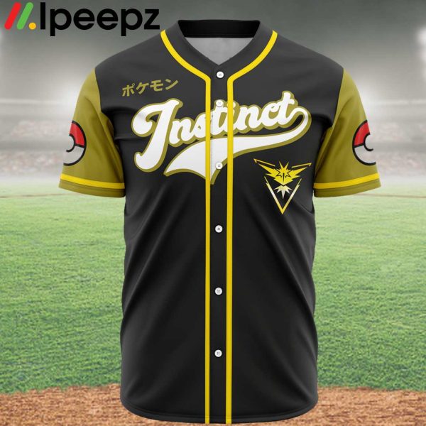 Team Instinct Pokemon Go Anime Baseball Jersey