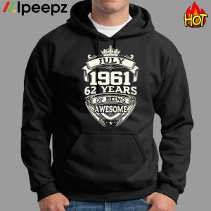 Born In 1961 62 Years Of Being Awesome Shirt 1