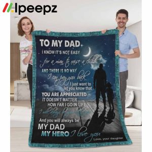 Fathers Day Gifts To My Dad Papa Pop Daddy From Daughter Quilt Fleece Blanket 1