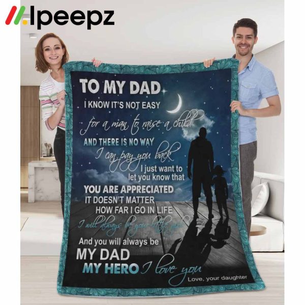 Father’s Day Gifts, To My Dad Papa Pop Daddy From Daughter Quilt Fleece Blanket