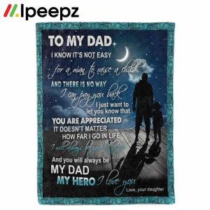Fathers Day Gifts To My Dad Papa Pop Daddy From Daughter Quilt Fleece Blanket 2