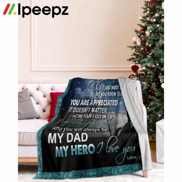 To My Dad Papa Pop Daddy From Daughter Quilt Fleece Blanket