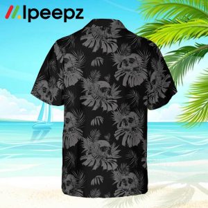 Seamless Gothic Skull With Butterfly Goth Men Hawaiian Shirt 2