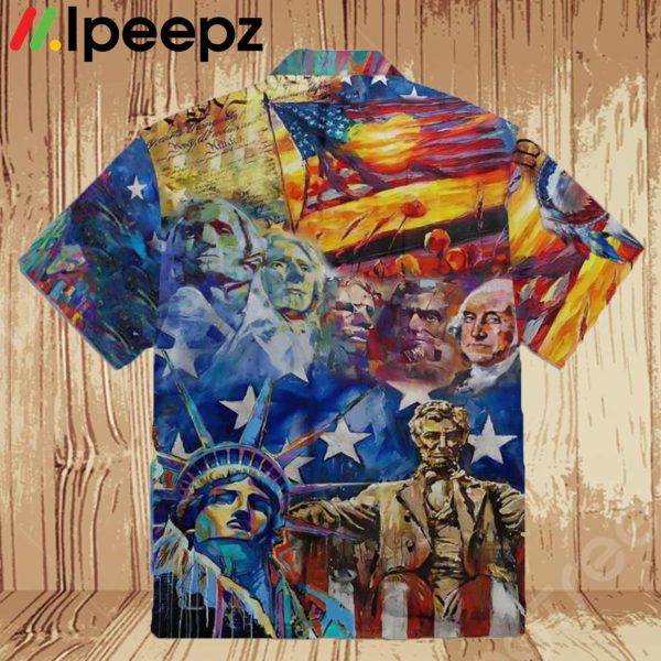 Statue of Liberty and US President Hawaiian Shirt