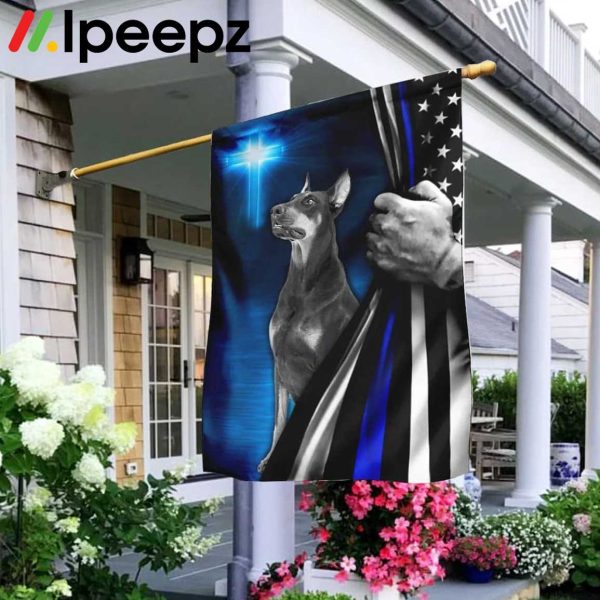 4th Of July Dobermann Jesus Flag