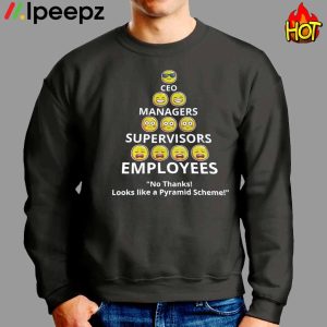 Ceo Managers Supervisors Employees No Thanks Looks Like A Pyramid Scheme Shirt 3