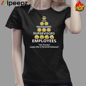 Ceo Managers Supervisors Employees No Thanks Looks Like A Pyramid Scheme Shirt 4