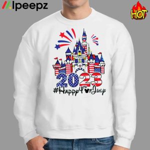 Happy 4th of July American Flag Disney Castle Family Shirt 2023 3