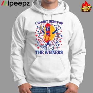 Hot Dog Im Just Here For The Wieners 4Th Of July Shirt 2