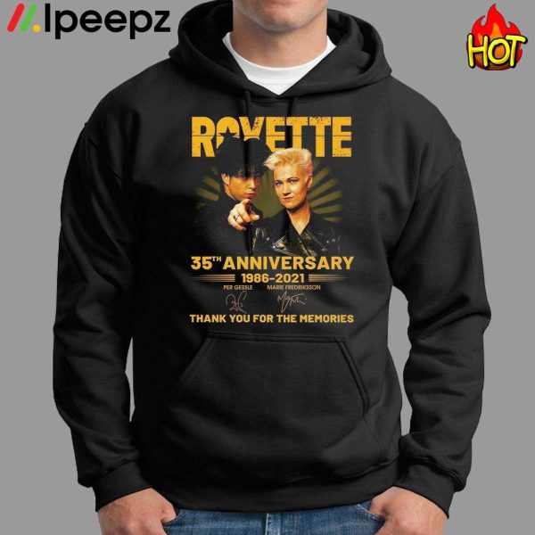 Roxette 35th Anniversary 1986 2021 Thank You For The Memories Signatures Shirt