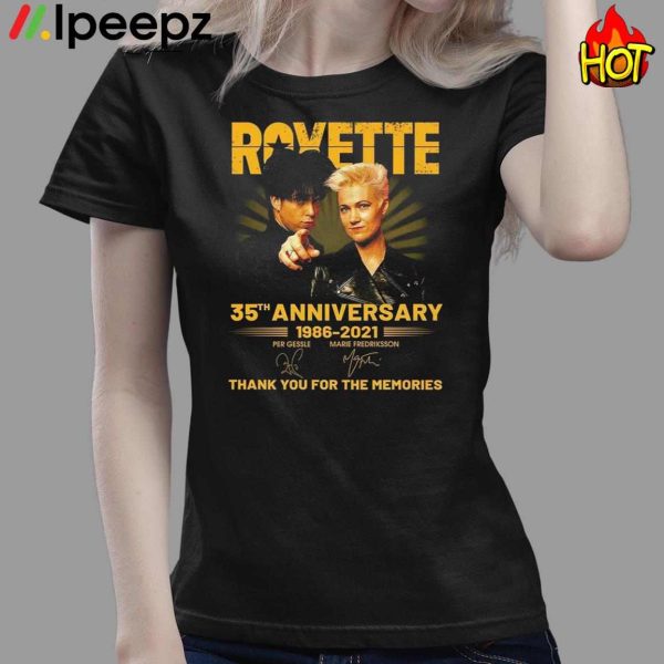 Roxette 35th Anniversary 1986 2021 Thank You For The Memories Signatures Shirt