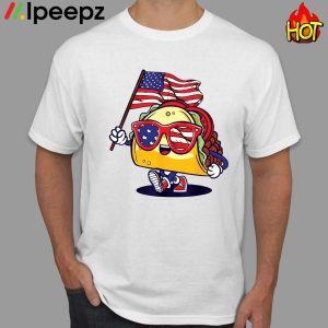 Taco Sunglasses American Flag USA Funny 4th Of July Shirt 1