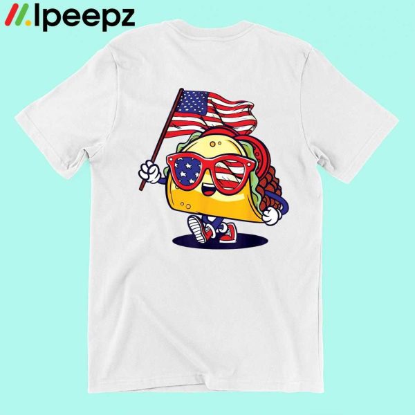 Taco Sunglasses American Flag USA Funny 4th Of July Shirt