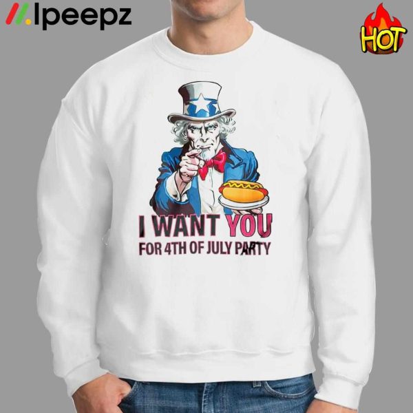 Uncle Sam Hold Hot I Want You 4th Of July Shirt