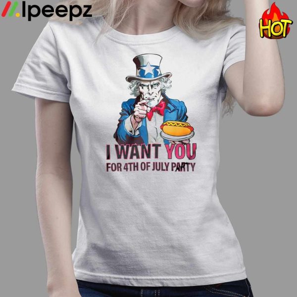 Uncle Sam Hold Hot I Want You 4th Of July Shirt