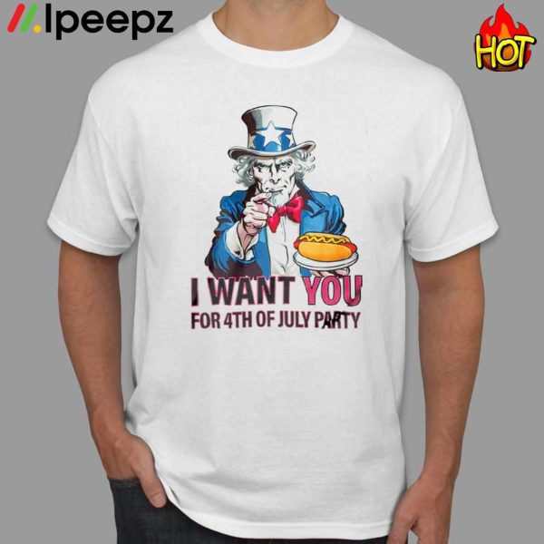 Uncle Sam Hold Hot I Want You 4th Of July Shirt