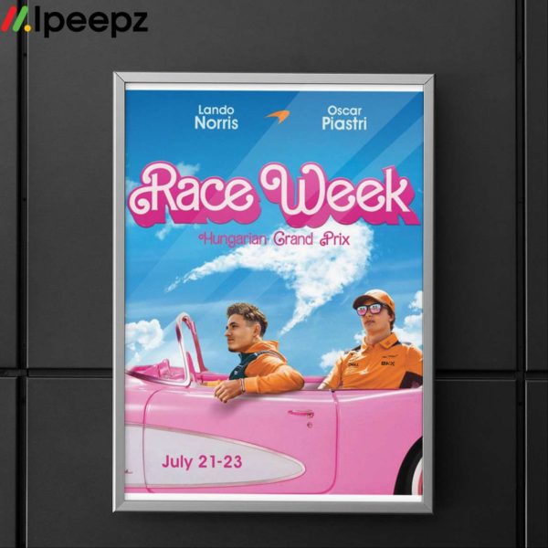 Barbie Lando Norris Oscar Piastri Race Week Hungarian Grand Prix Poster Canvas
