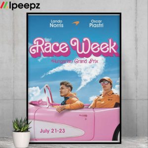 Barbie Lando Norris Oscar Piastri Race Week Hungarian Grand Prix Poster, Canvas