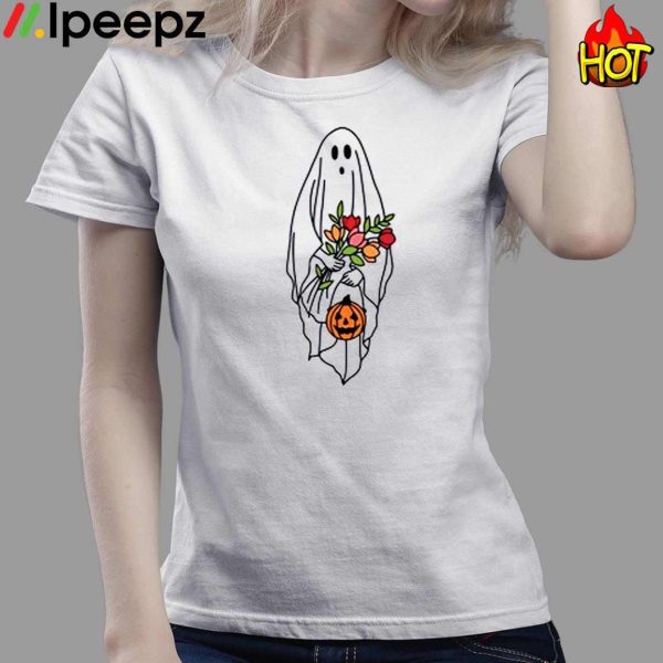 Floral Ghost Halloween Party Costume Shirt, Trick Or Treat