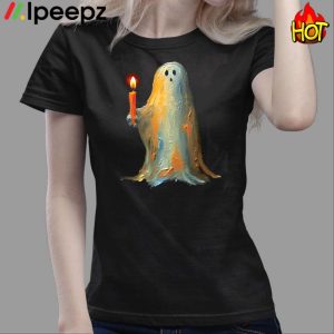 Ghost Holding A Candle Print Shirt