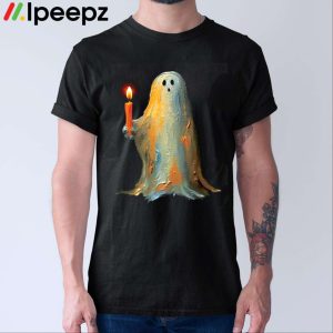 Ghost Holding A Candle Print Shirt