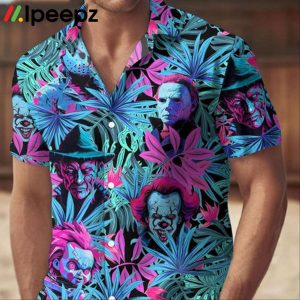 Horror Characters Print Halloween Hawaiian Shirt