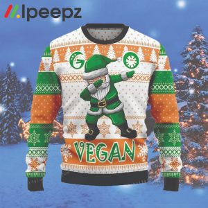 Go Vegan Dabbing Santa Ugly Christmas Sweater