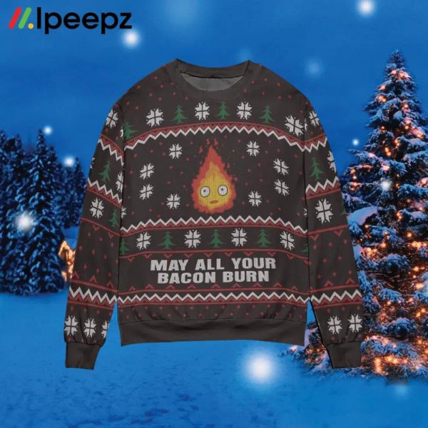 Howls Moving Castle Calcifer Ugly Christmas Sweater