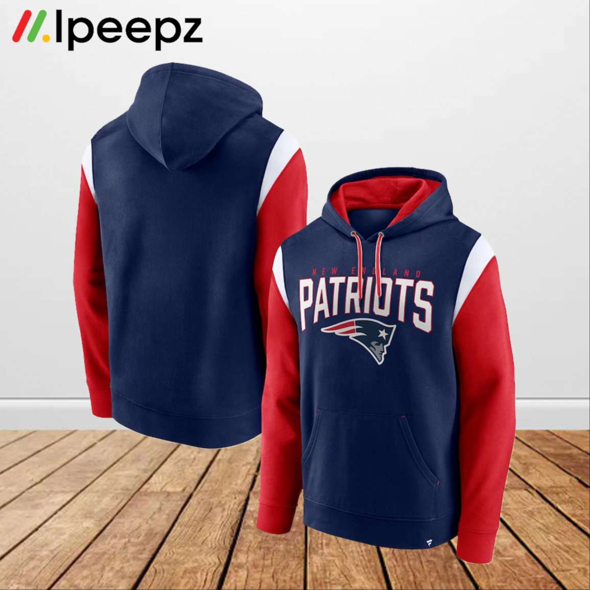 New England Patriots Big & Tall Pullover Hoodie - Navy/Red