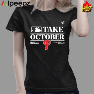 Womens Built For October Baseball Month Playoffs Retro Swing Throw V-Neck  T-Shirt