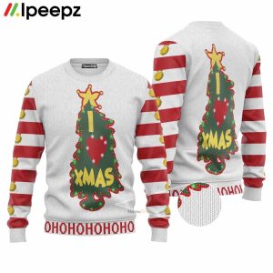3D Grinch I Love Christmas Ugly Sweater