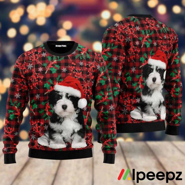 All I Want For Is A Bichon Havanese Dog Pattern Ugly Christmas Sweater