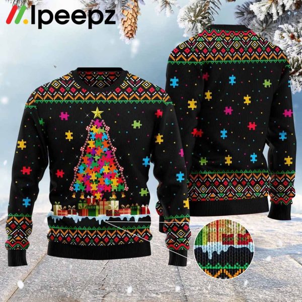 Autism Pattern Funny Ugly Christmas Sweater