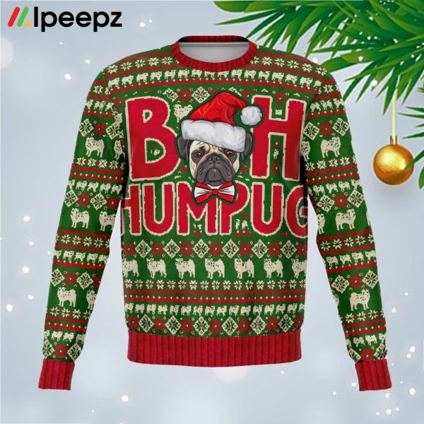 Bah Hum Pug Christmas Ugly Sweater