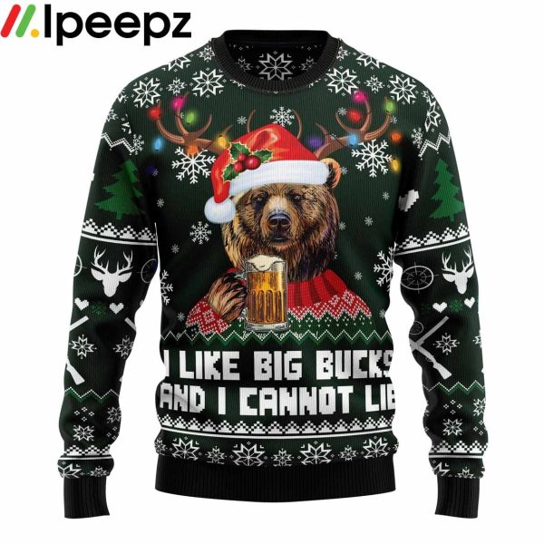 Bear Hunting And Beer Ugly Christmas Sweater