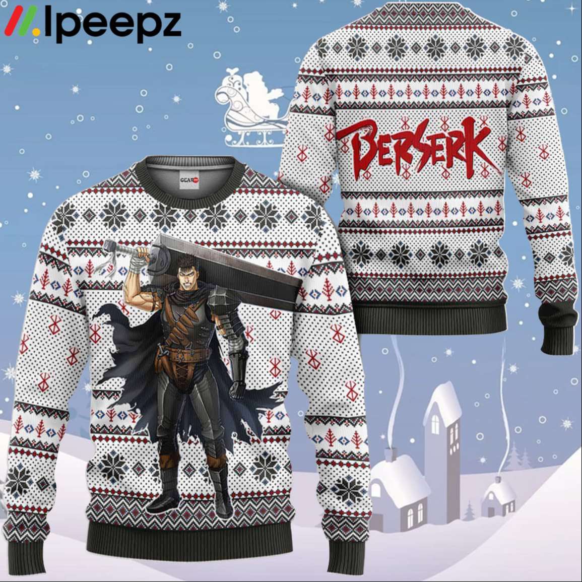 Berserk Guts Ugly Christmas Sweater Custom For Anime Fans