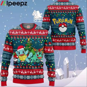 Bulbasaur And Squirtle Ugly Christmas Sweater Xmas Gift