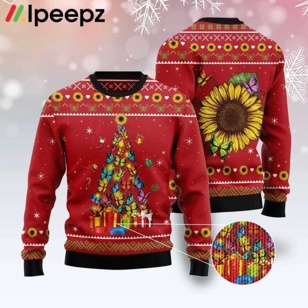 Butterfly Christmas Tree Funny Ugly Sweater