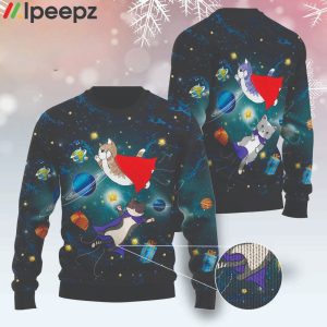 Cat Galaxy Funny Family Christmas Holiday Ugly Sweater