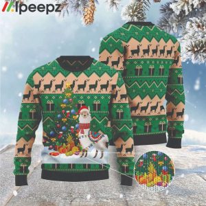 Christmas Tree Llama Ugly Sweater