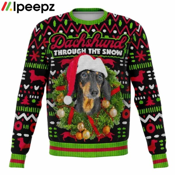 Dachshund Through The Snow Christmas Ugly Sweater