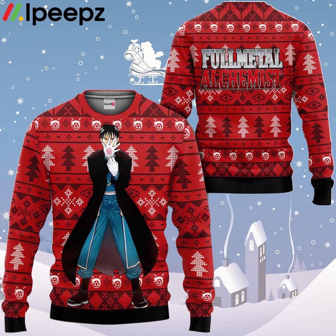 Fullmetal Alchemist Roy Mustang Custom Anime Ugly Christmas Sweater