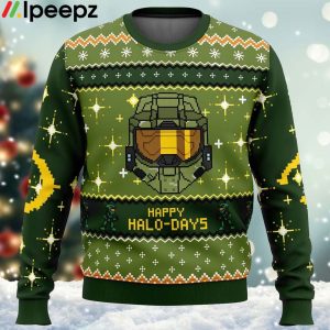 Happy Halo Days Halo Ugly Christmas Sweater