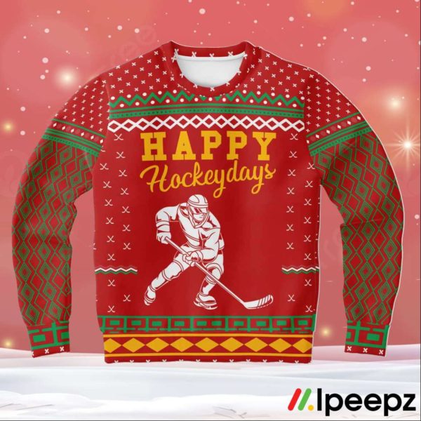 Happy Hockeydays Ugly Christmas Sweater